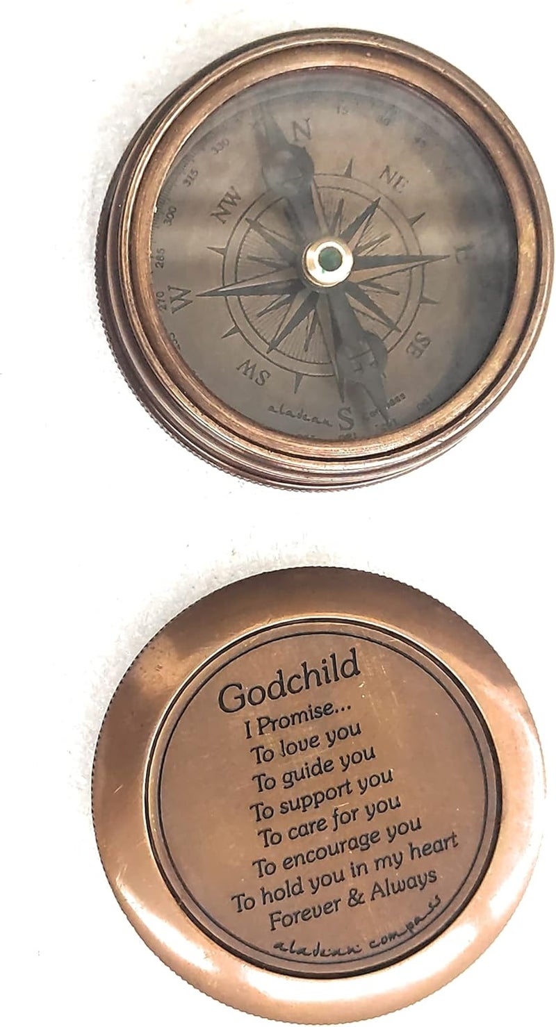 ALADEAN Gift for Godchild Compass | Godson Goddaughter - I Promise to Love You Baptism gifts Christian Communion Confirmation Christmas Birthday Gifts for Boys Girls Kids - Image 5
